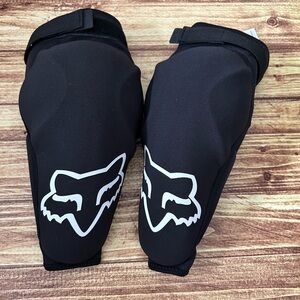 Fox Racing Youth Black Elbow Guards with White Fox Head Logo